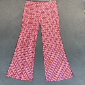 Jude Connally Pants Size Large Trixie Wide Leg Pull On Jude Cloth Pink Ikat